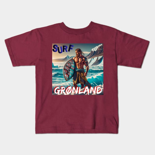 Surfers T-Shirt SURF GRØNLAND BERSERKER STYLE Viking Funny Mug Kids T-Shirt by SailorsDelight